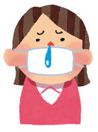 風邪・インフルエンザのイラスト「マスクと鼻水の女性」 | かわいいフリー素材集 いらすとや